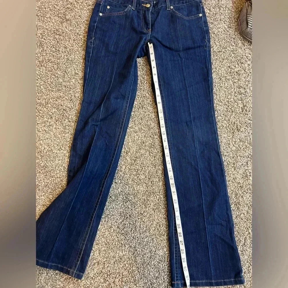 Inc festival boot cut blue denim jeans with covered pockets - Picture 11 of 12